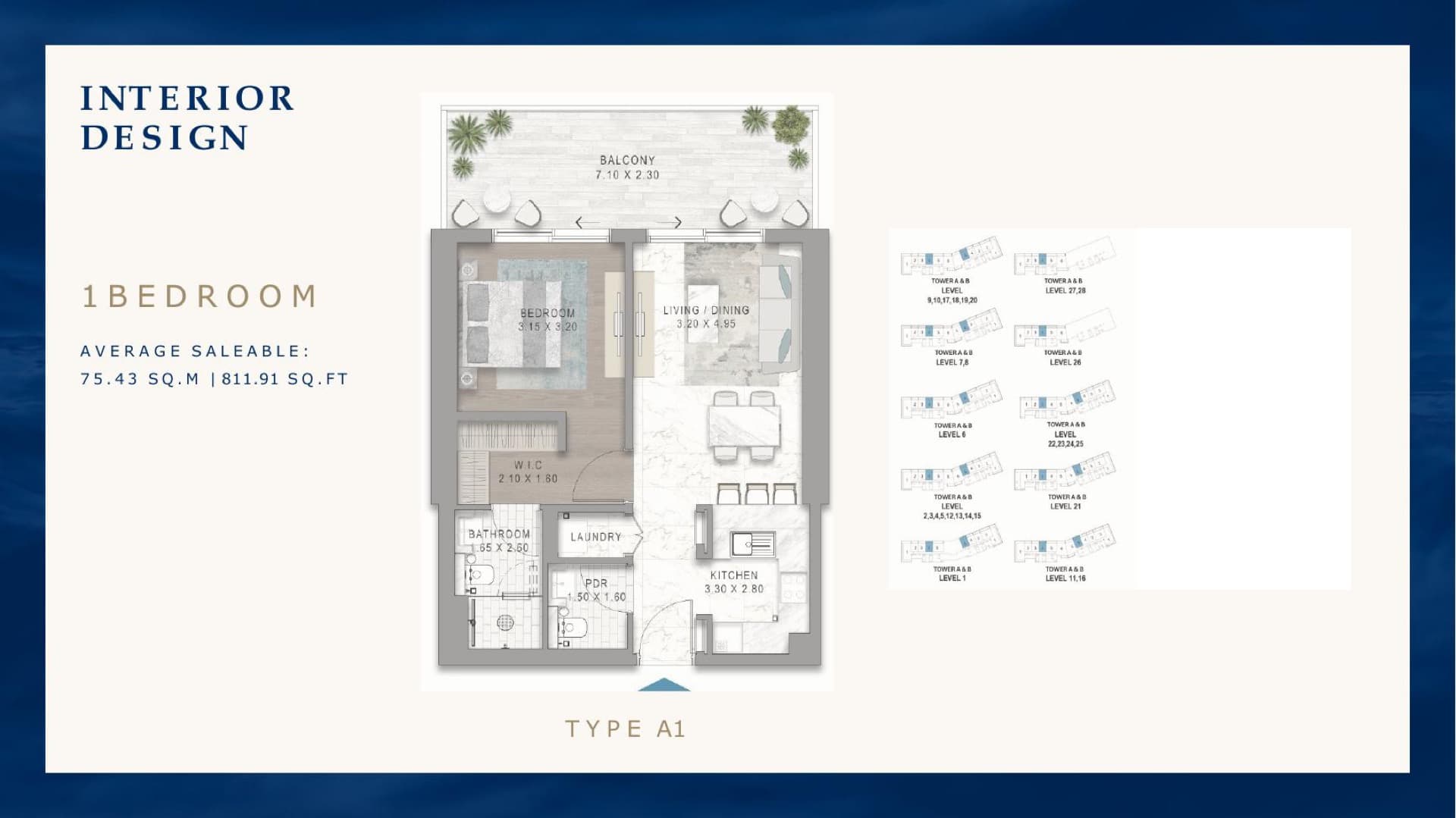 1 Bedroom floor plan