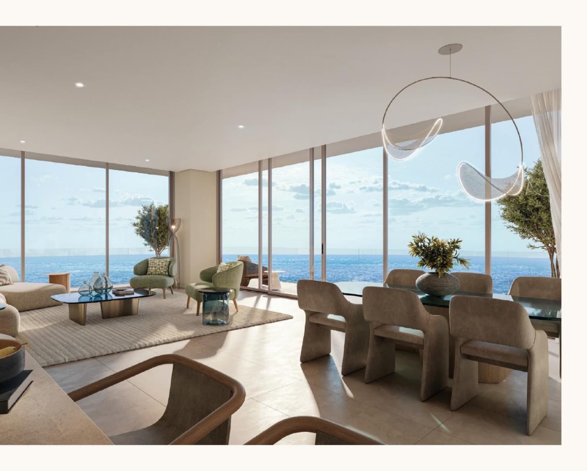 Living room with Arabian Gulf view