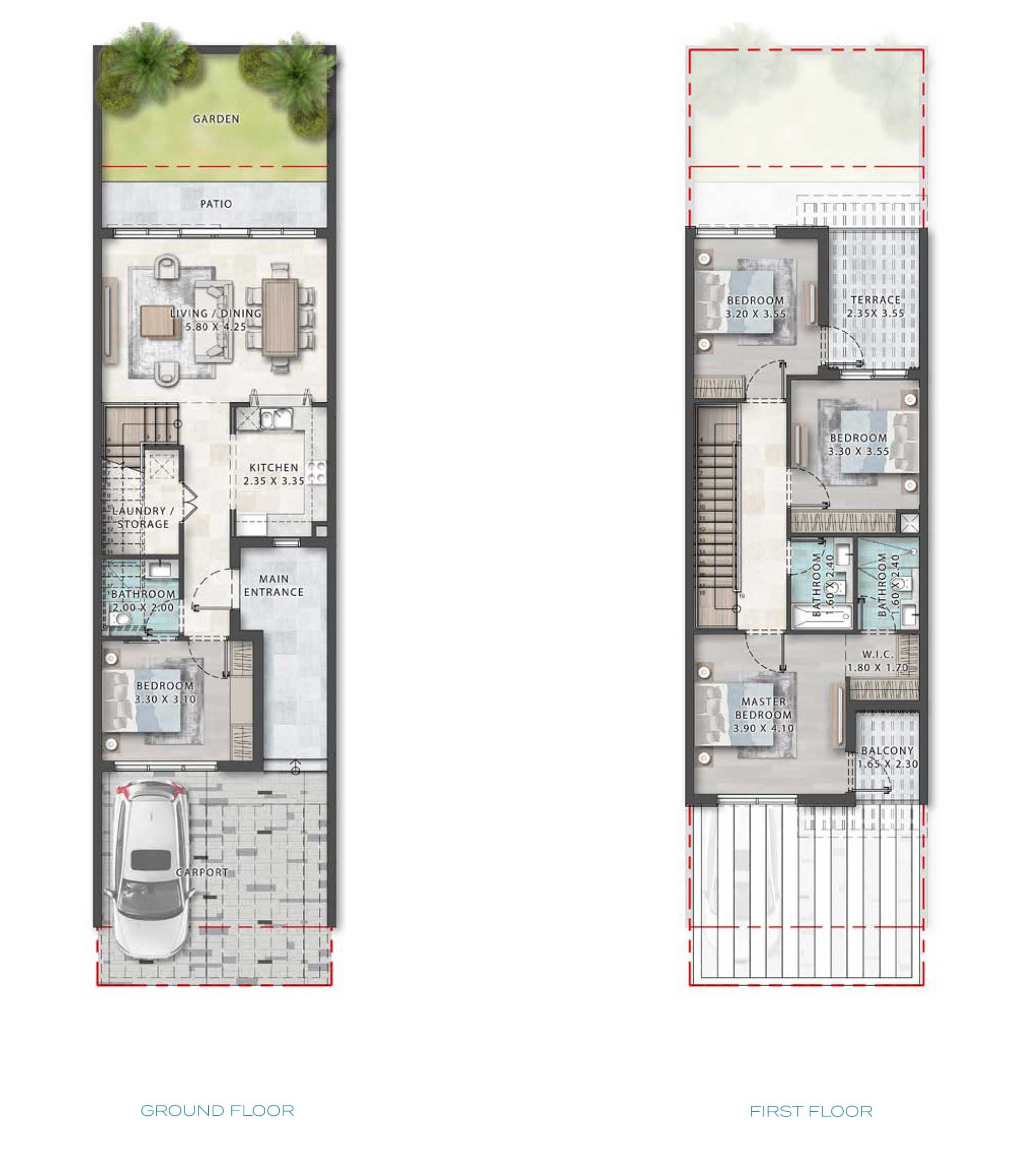 4 Bedroom Townhouse floor plan