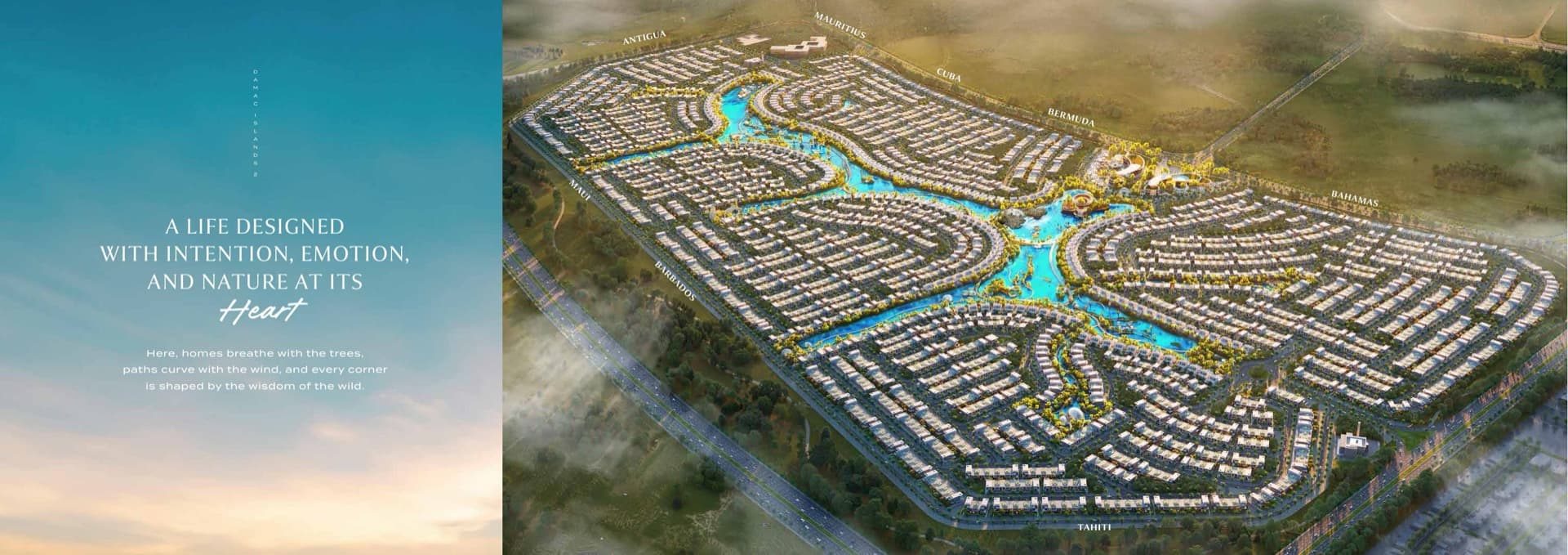 Master plan aerial - 8 island clusters