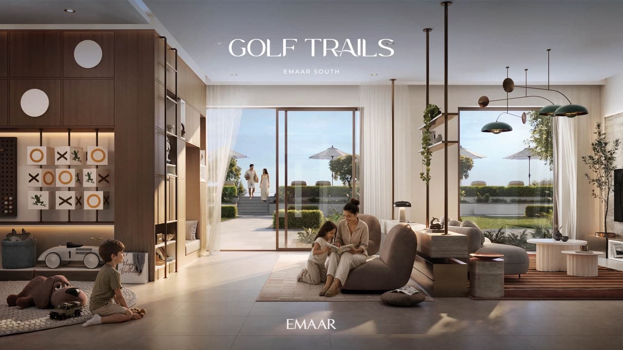 Golf Trails living room interior opening onto a terrace